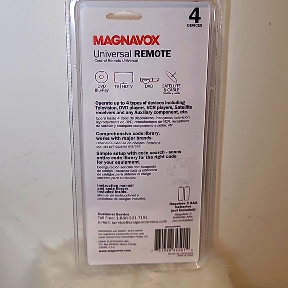 Magnavox MC345 4-In-1 (TV, DVD, VCR & Satellite) Universal Remote Control NIP - Picture 6 of 9